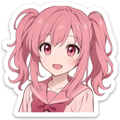 Pink anime ,remove background sticker