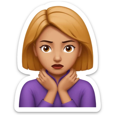 Hands crossed over neck mad woman  sticker