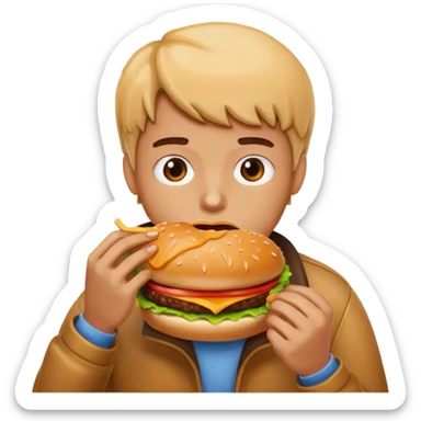 persona comiendo hamburguesa sticker