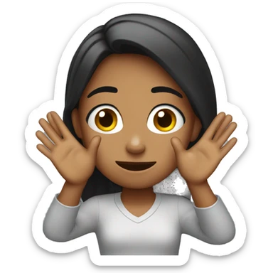 embarrassed girl waves her hands sticker