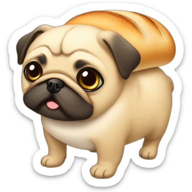 Loaf of bread - pug sticker