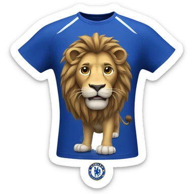 lion with Chelsea football club shirt sticker