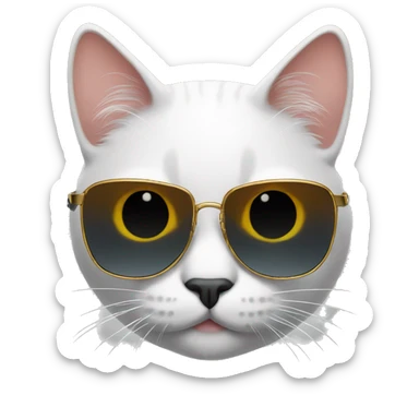 Cat with sunglasses sticker