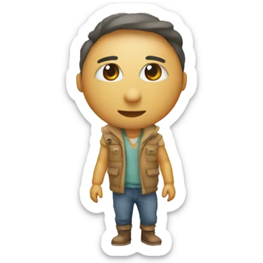 Carita con cicatriz en el ojo sticker