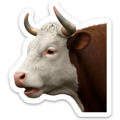 real simmental bull head in profile sticker