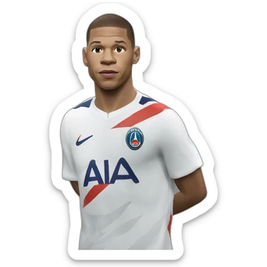 Mbappé choqué main sur la tête sticker