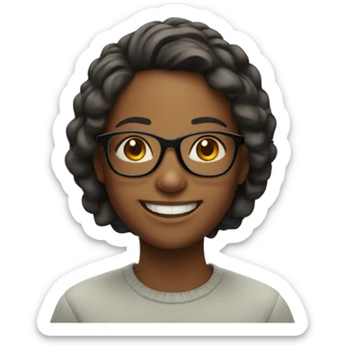 smiling girl with glasses indoors sticker