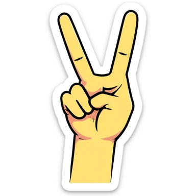 hand making the peace sign sticker