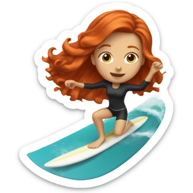 Redhead girl surfing sticker