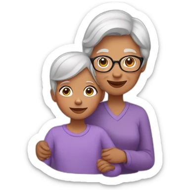 grandmother with grandchild sticker