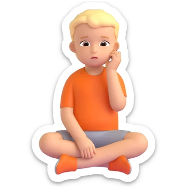 happy single thinking children sticker