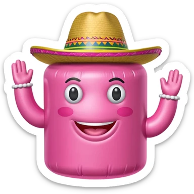 jeff koons pink spam sombrero inflatable sculpture  sticker