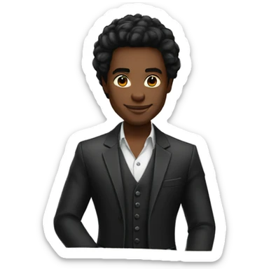 casino dealer black hair and dark skin sticker