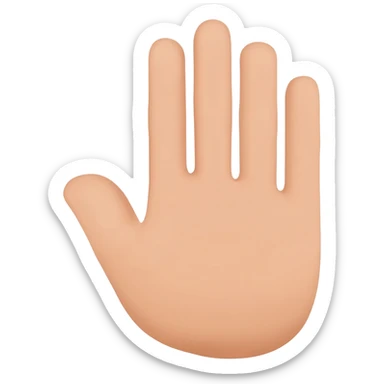 Hand with 5 fingers with middle fingers half fold sticker