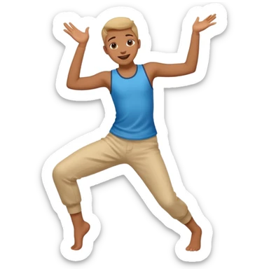 young dancing with the hands in his legs sticker