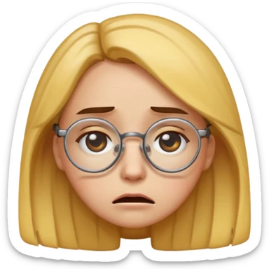 create a female emoji tired from studying and doing activities sticker
