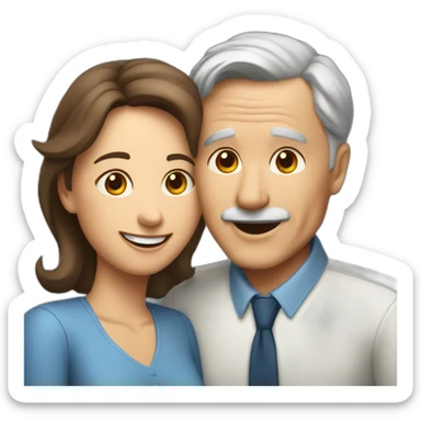 44 old man with brown hair congratulating his wife on the 19th sticker