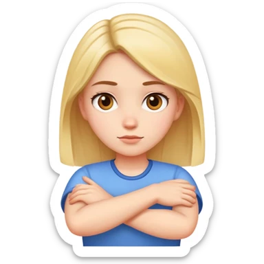 Girl crossing her arms sticker