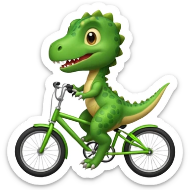 Baby dinosaur riding a bike  sticker