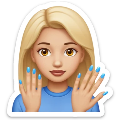 a girl with nails emoji face only sticker