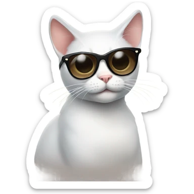 Cat with sunglasses sticker