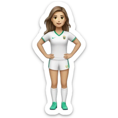 Full body caucasian girl with long Brown hair doing Cristiano ronaldo celebration sticker