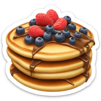 pancakes with nutella and berries on top sticker
