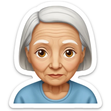 bald grandma sticker