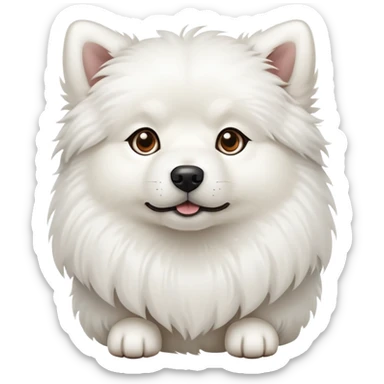 Pure white Chinese rural dog sticker
