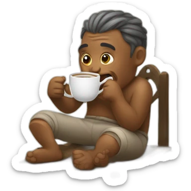 Gringe drinking tea sticker