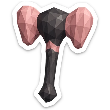 BLACKPINK-inspired gothic lightstick, no hearts, faceted and modern, black and pink, polygonal style sticker