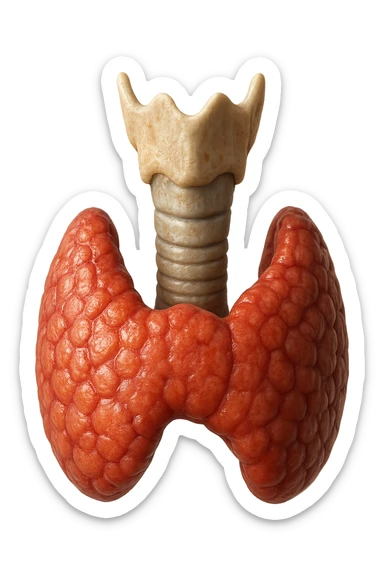 tiroide umana anatomica fluttua in aria realistici in 4k sticker