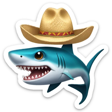Tiburón con sombrero de paja sticker