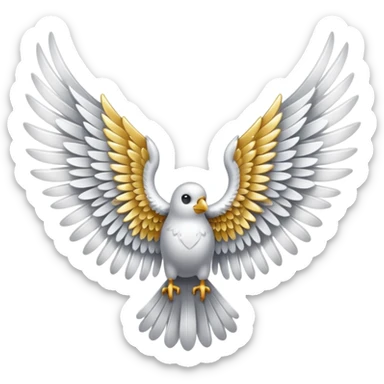 wings glitter white sticker