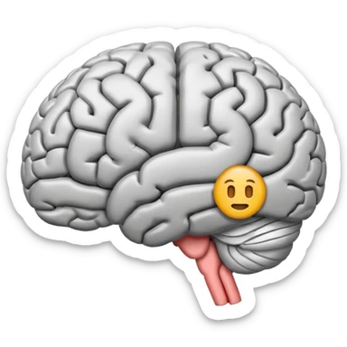 A simple emoji of a human brain with a horizontal loading bar underneath, partially filled, flat emoji style, bold outline, minimal details sticker
