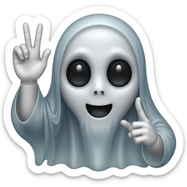 Ghost with middle finger sticker