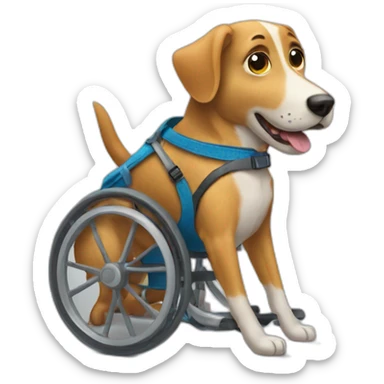 dog in wheelchair sticker