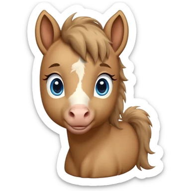 a foal horse with big blue eyes sticker