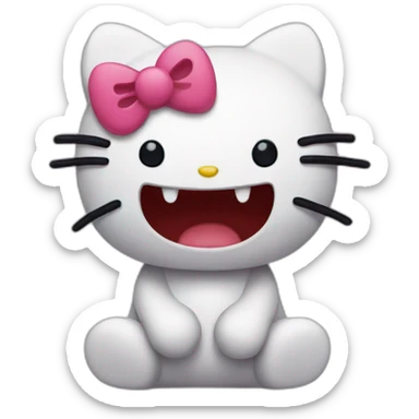 Hello kitty scared sticker