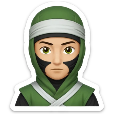 Ninja arab green and white  sticker