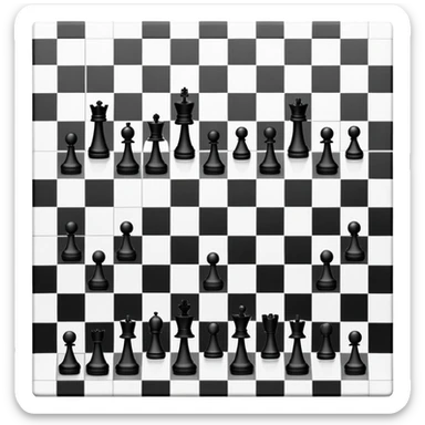 chess board with strictly black and white squares only, no other colors, no chess pieces, just alternating black and white squares sticker