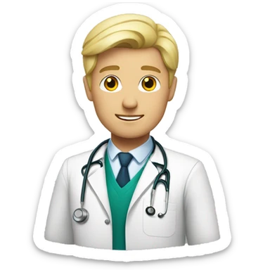 Blonde male doctor sticker