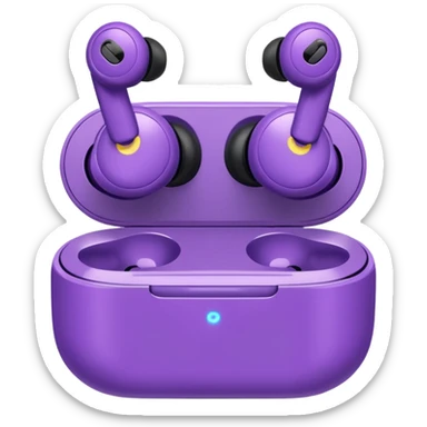 Purple wireless earbuds that wrap over the ear sticker