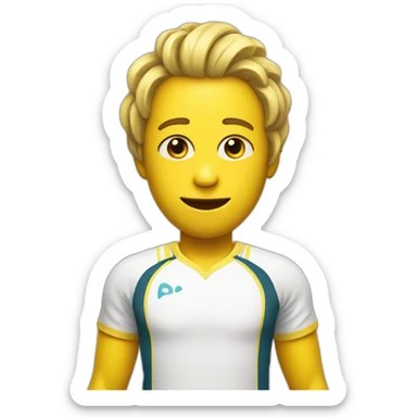 Humanlike Banana in a tennis uniform sticker