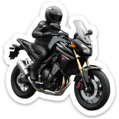 A Black Honda cb500x doing a wheelie sticker