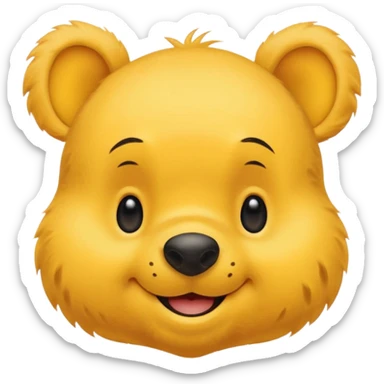 make a cute winee the pooh emoji only one pair of eye brows and only the face no body and no shirt and no being naked sticker
