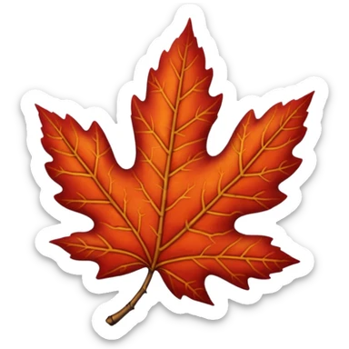 red birch leaf  sticker