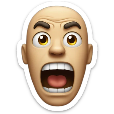 a angry man that is shouting sticker