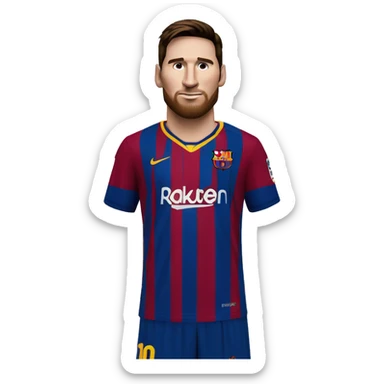 lionel messi in barcelona uniform sticker