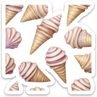 Lilac cone shaped sea shell sticker